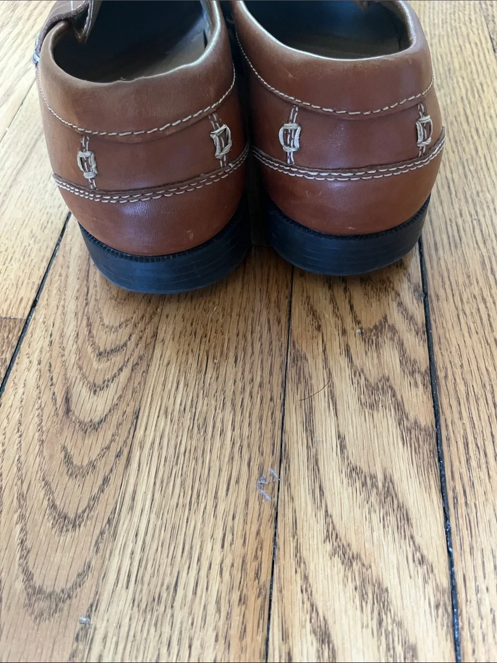 Chaps Tan Leather Penny Loafers